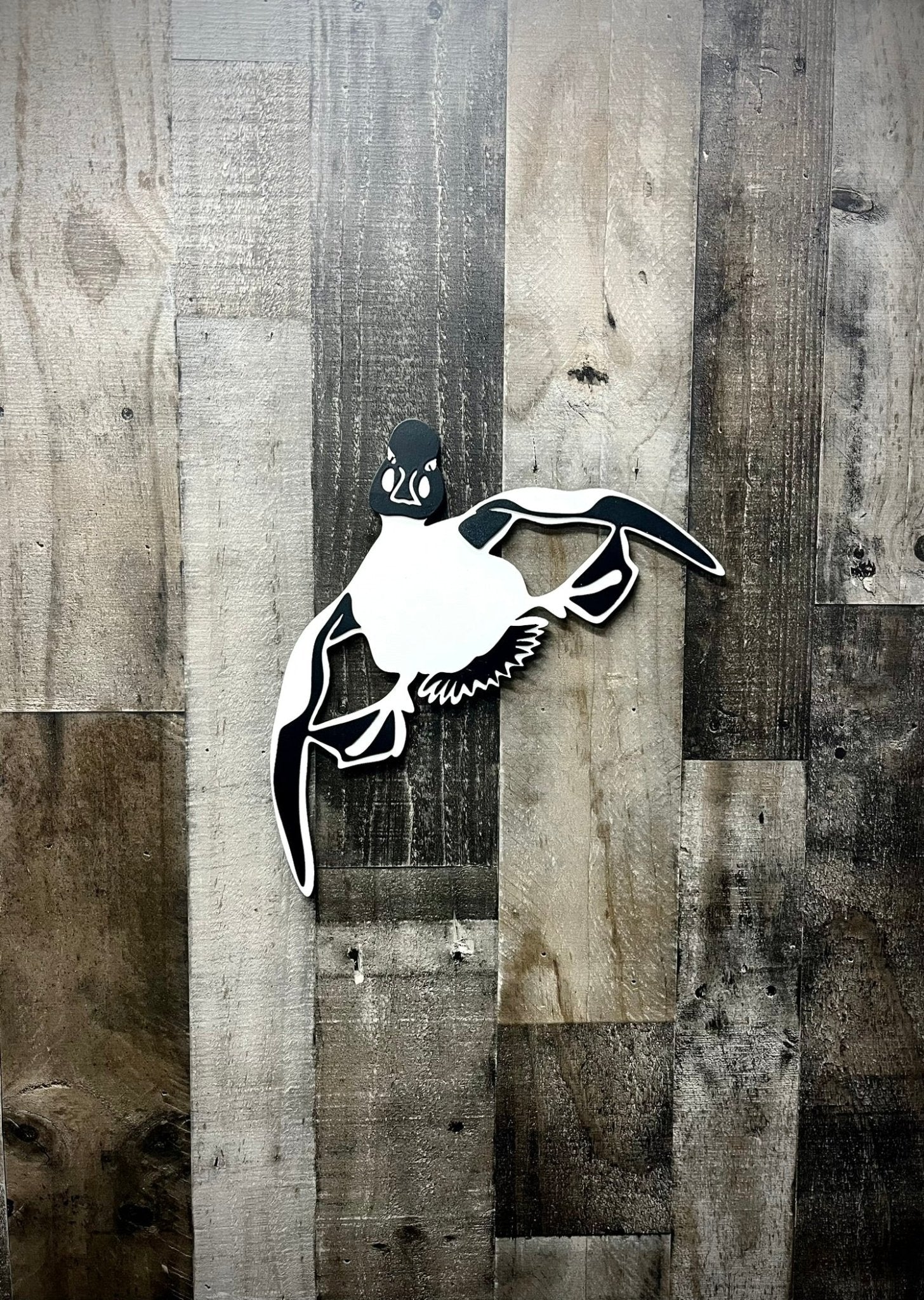 Layered Steel Flying Goldeneye Duck - bluebill wall art - diver duck - Northern Forge, LLC