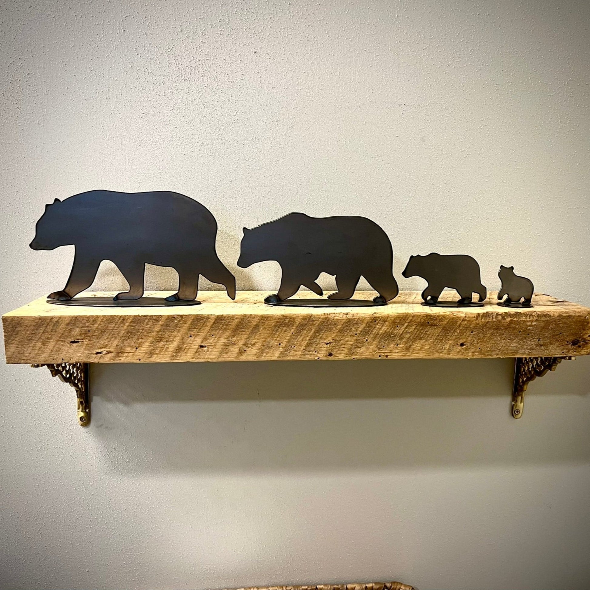 Metal Bear Family - Mantel - bear decor shelf - bear family - Northern Forge, LLC