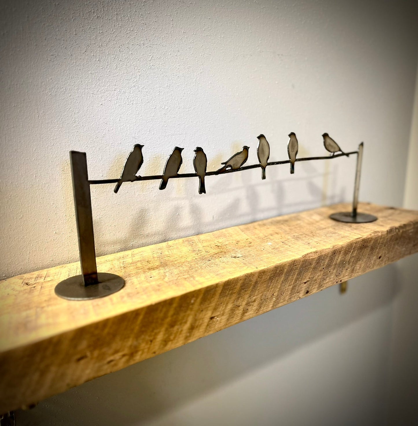 Metal Birds on a Wire - Mantel - bird art - bird for mantel - Northern Forge, LLC