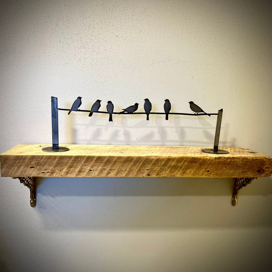 Metal Birds on a Wire - Mantel - bird art - bird for mantel - Northern Forge, LLC