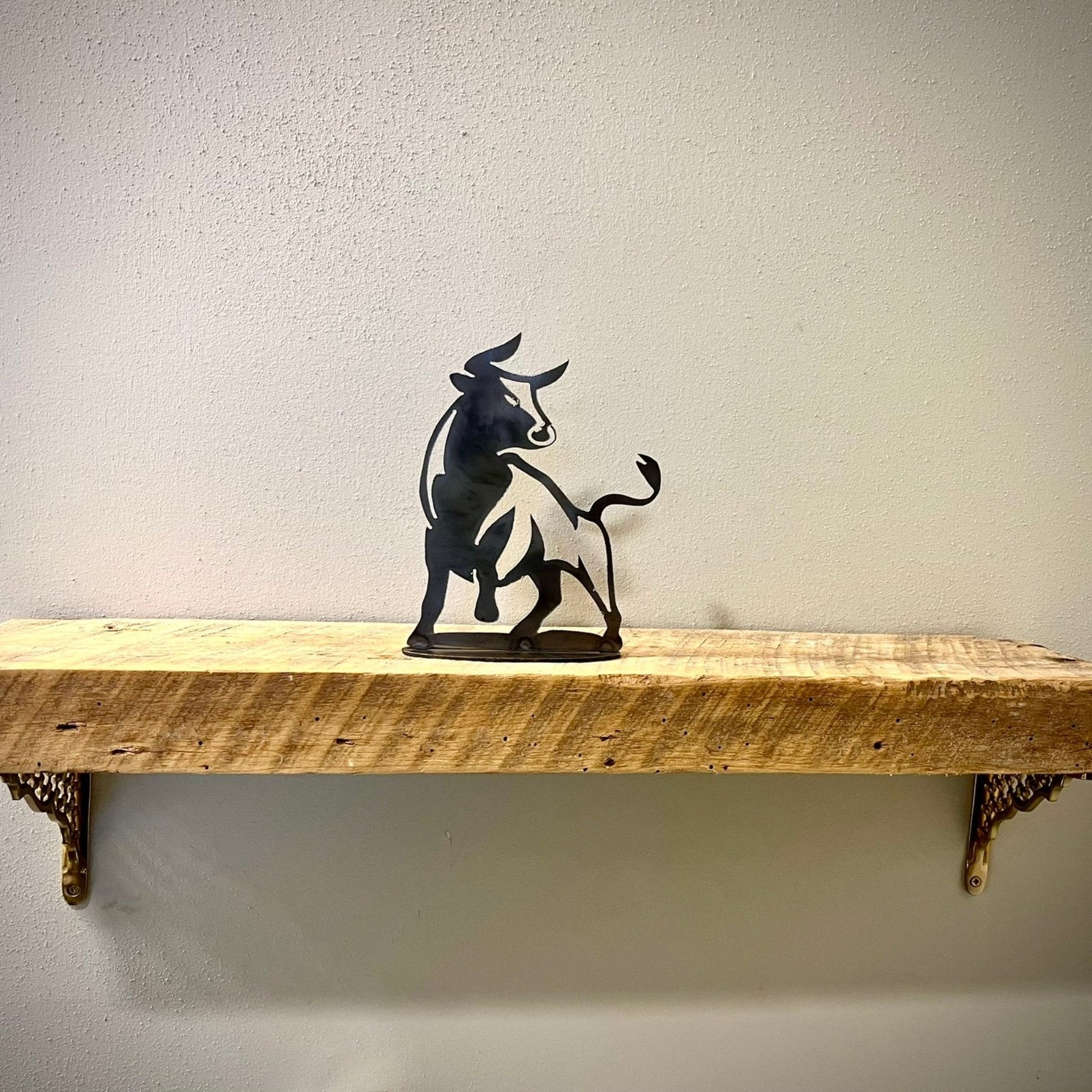 Metal Bull - Mantel - cabin decor - cows for mantel - Northern Forge, LLC