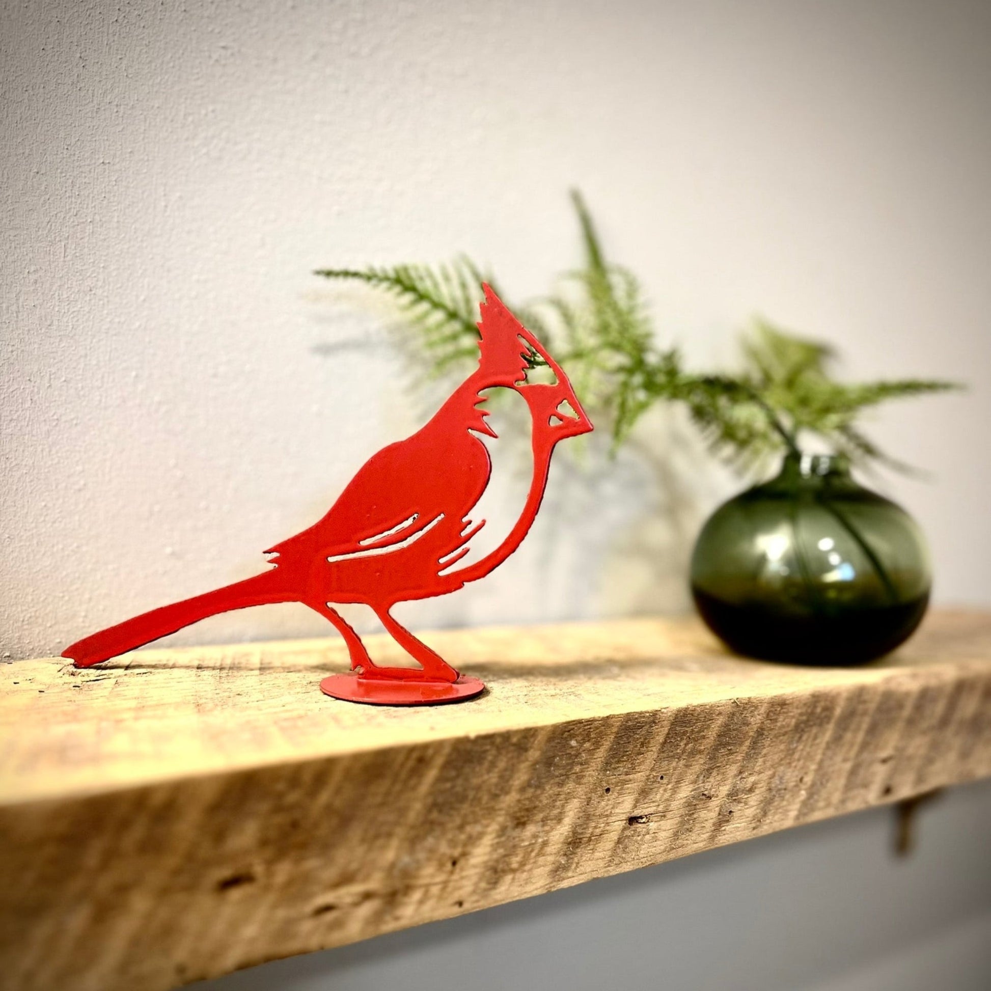 Metal Cardinal - Mantel - bird art - bird for mantel - Northern Forge, LLC