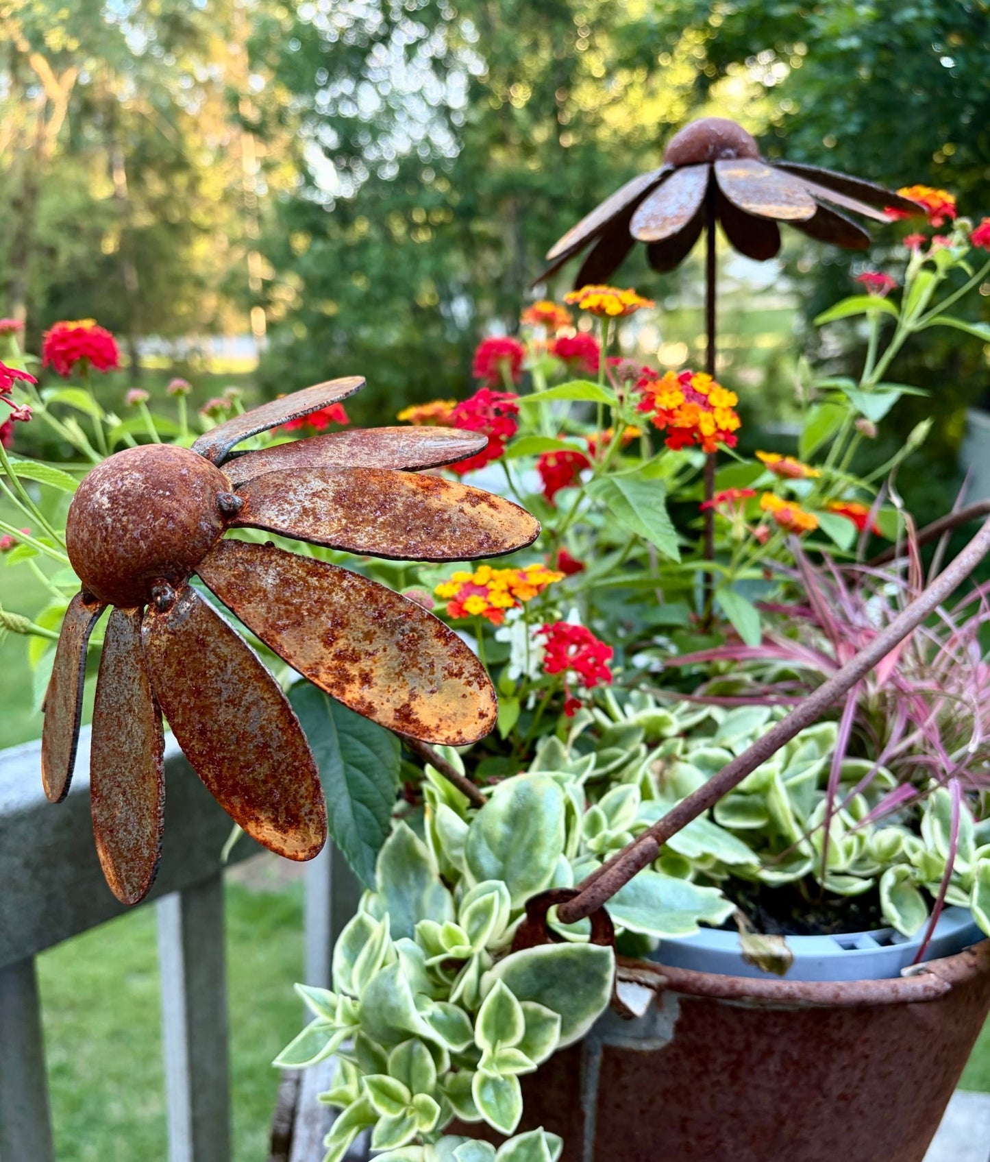 Metal Coneflowers | Yard Art - black eyed susan yard art - black-eyed susan flowers - Northern Forge, LLC
