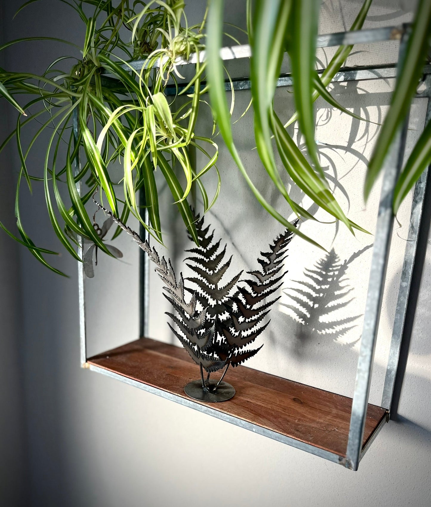 Metal Fern - Mantel - creepy tree decor - dead tree mantel - Northern Forge, LLC