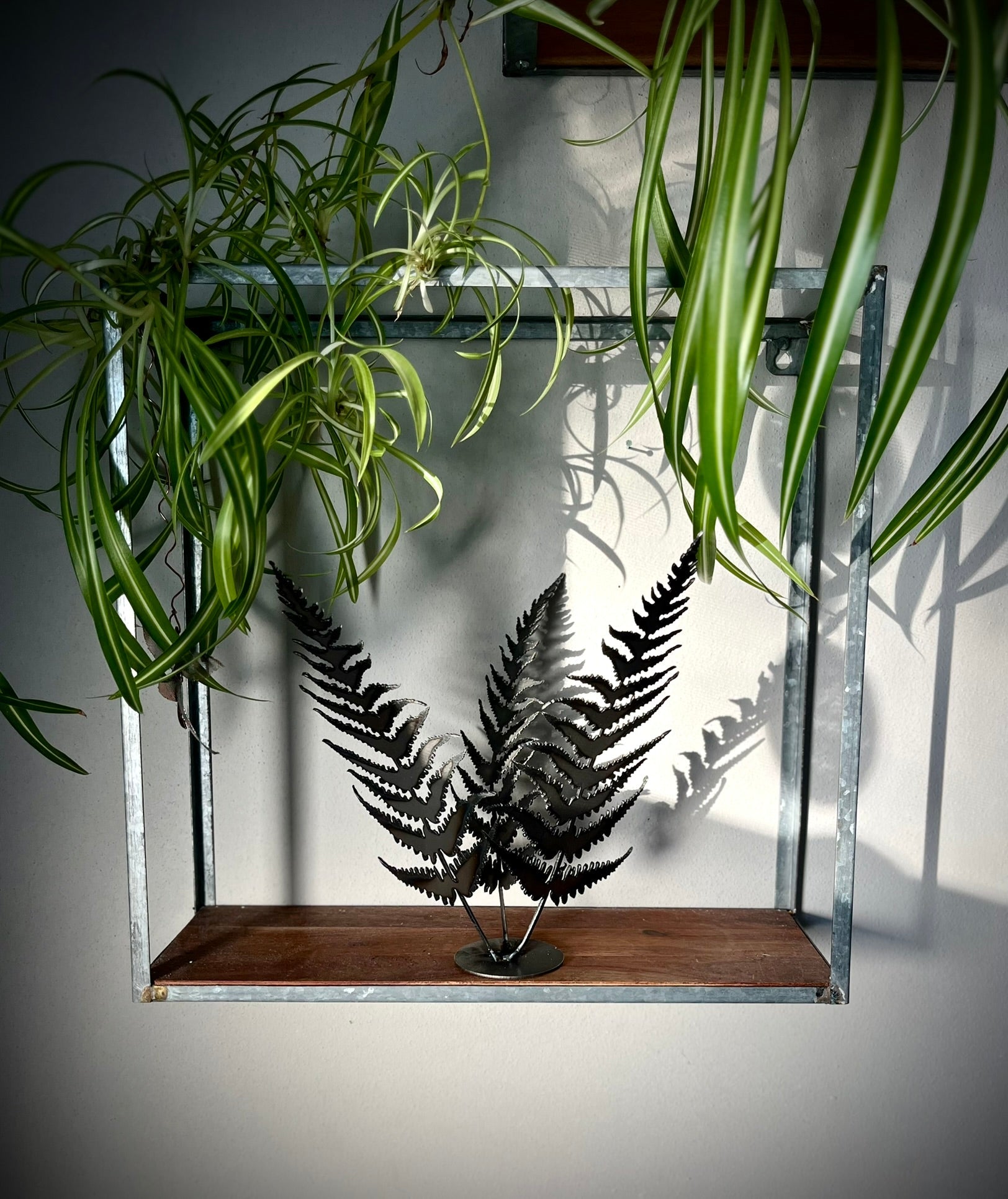 Metal Fern - Mantel - creepy tree decor - dead tree mantel - Northern Forge, LLC