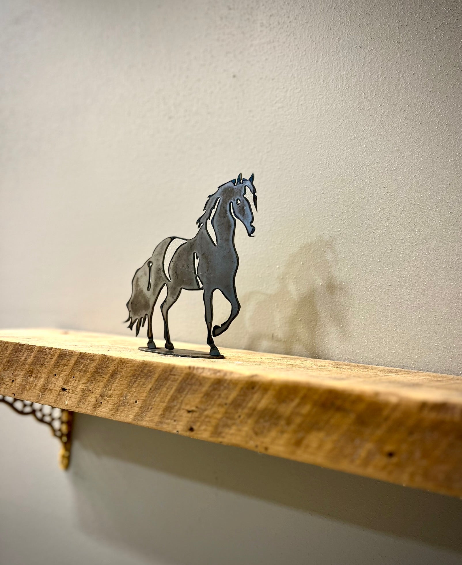 Metal Horse - Mantel - cabin decor - equestrian decor - Northern Forge, LLC