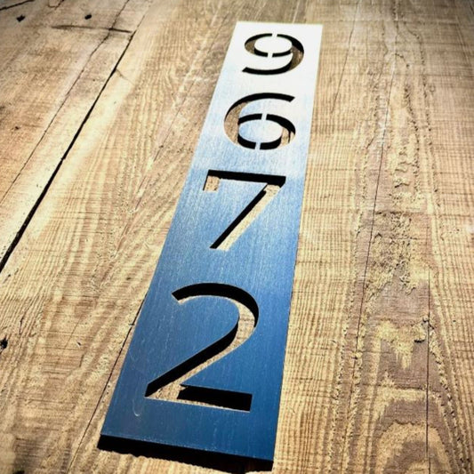 Metal House Address Sign 17 - inch - Vertical - address - industrial address sign - Northern Forge, LLC