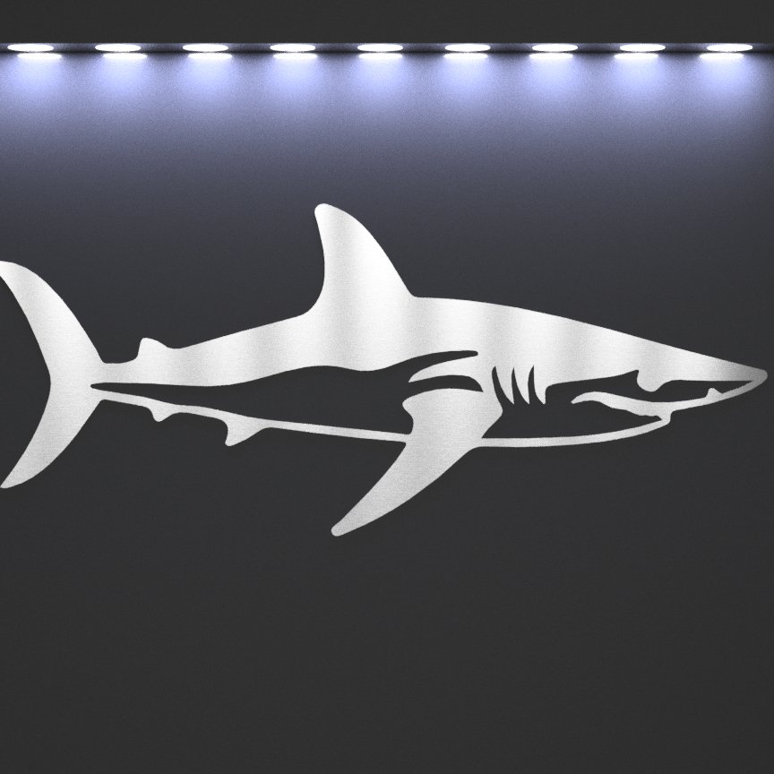 Metal Mako Shark Wall Art - beach shark fishing - cabin sign - Northern Forge, LLC