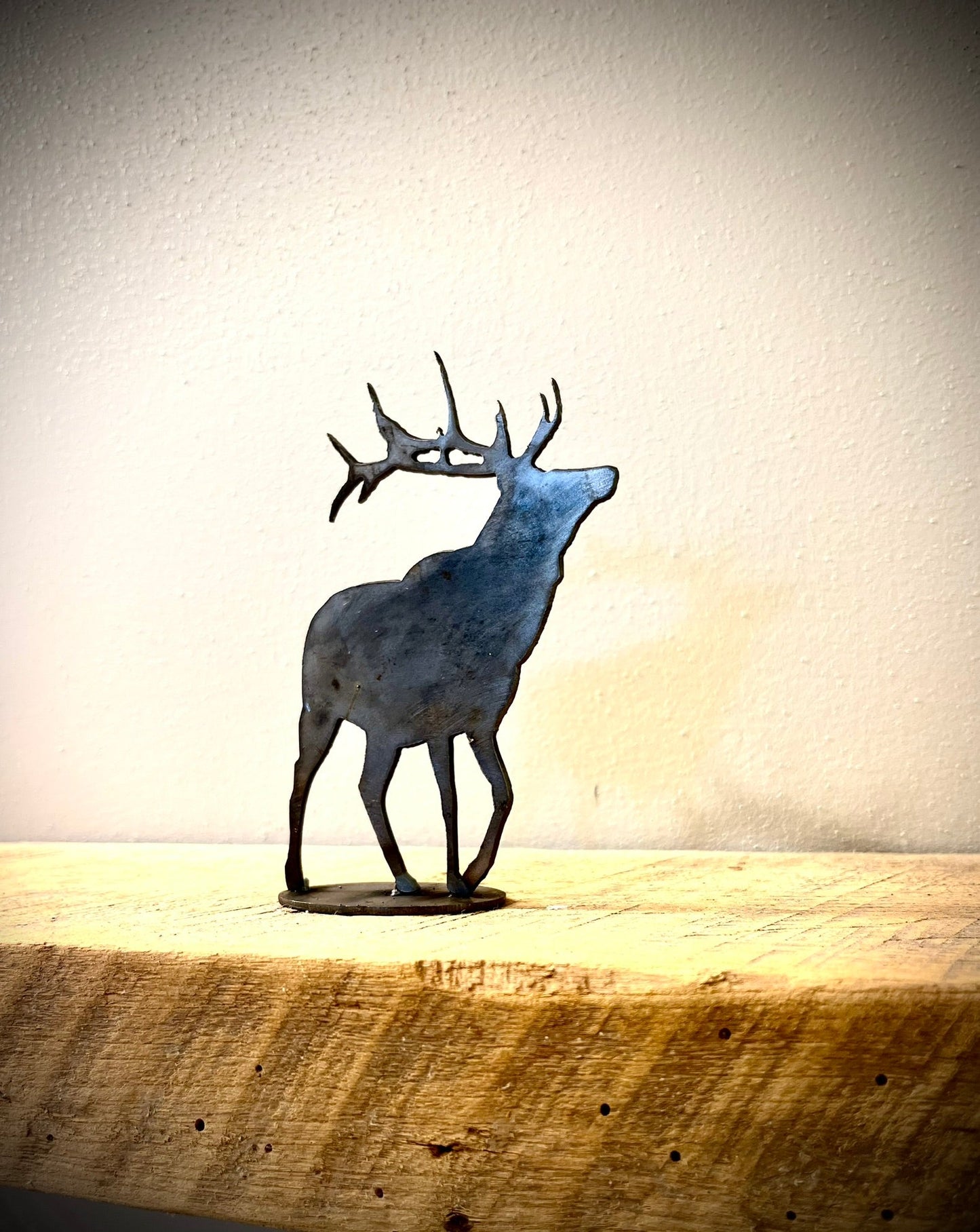 Metal Mantel Elk | 6 - inch - cabin decor - deer for mantel - Northern Forge, LLC