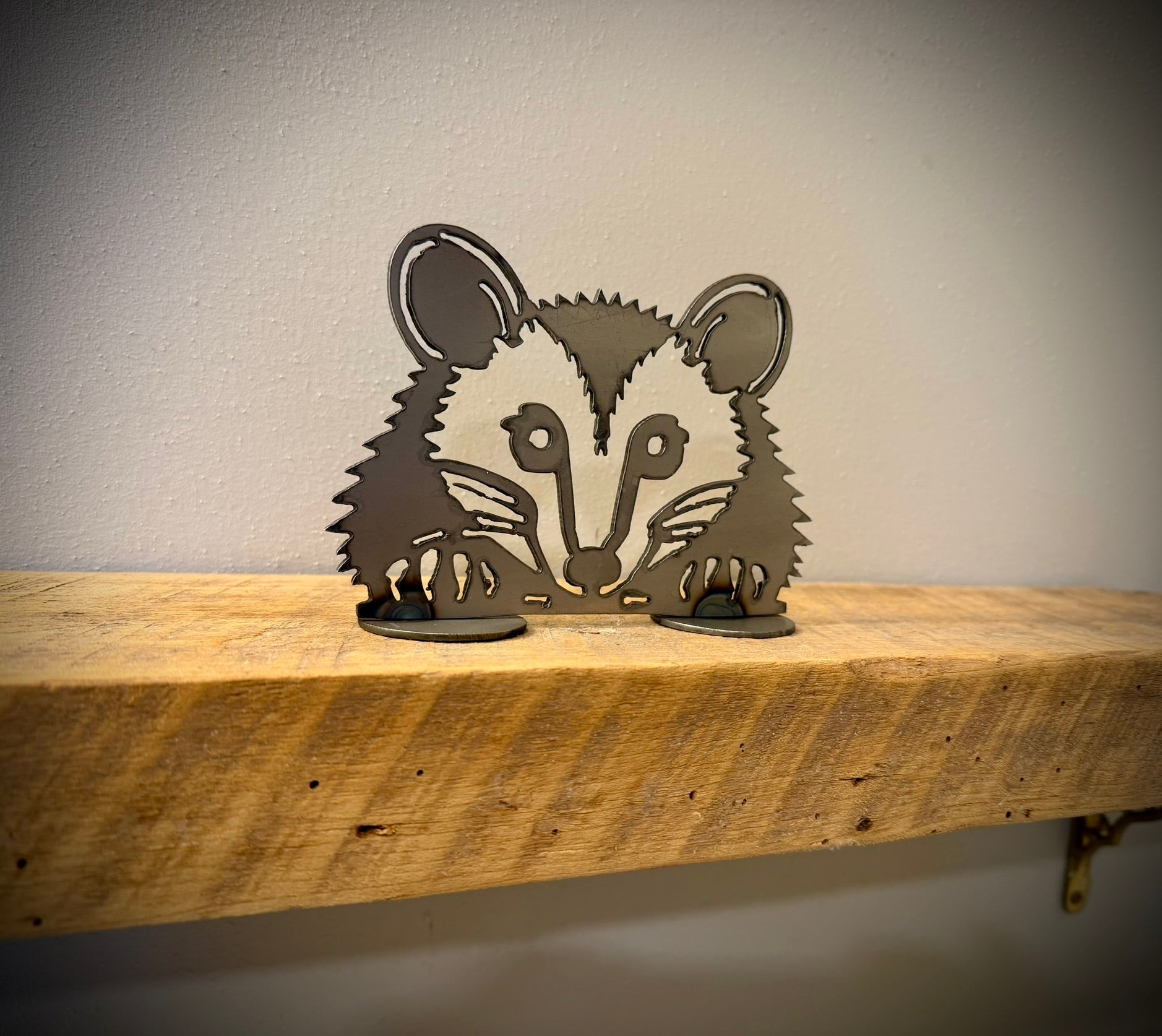 Metal Peaking Opossum - Mantel - home - home decor - Northern Forge, LLC