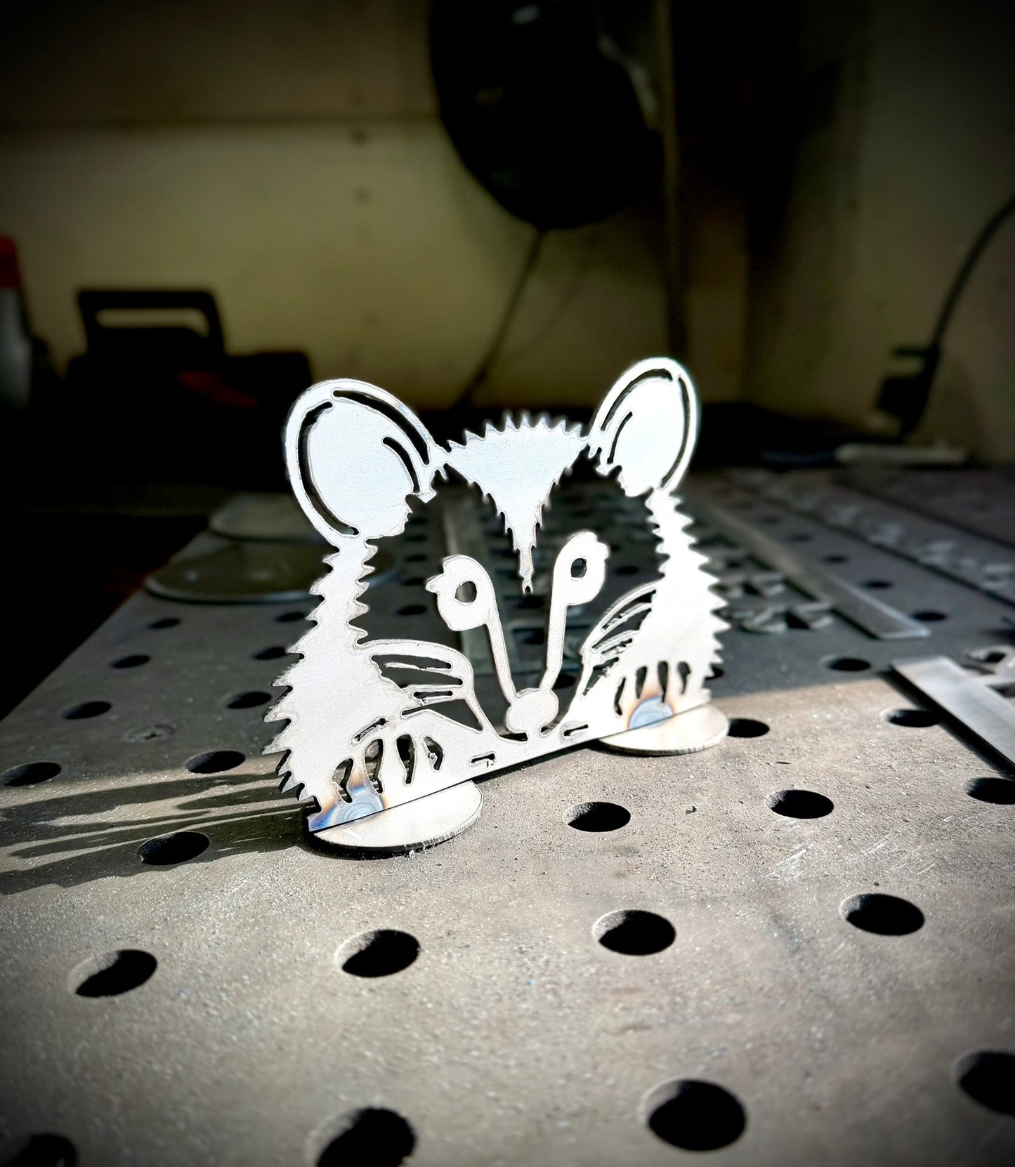 Metal Peaking Opossum - Mantel - home - home decor - Northern Forge, LLC