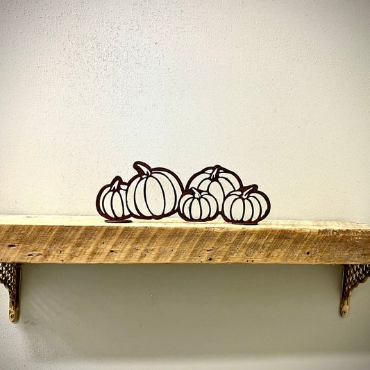 Metal Pumpkin Patch - Mantel - fall mantel decor - halloween - Northern Forge, LLC