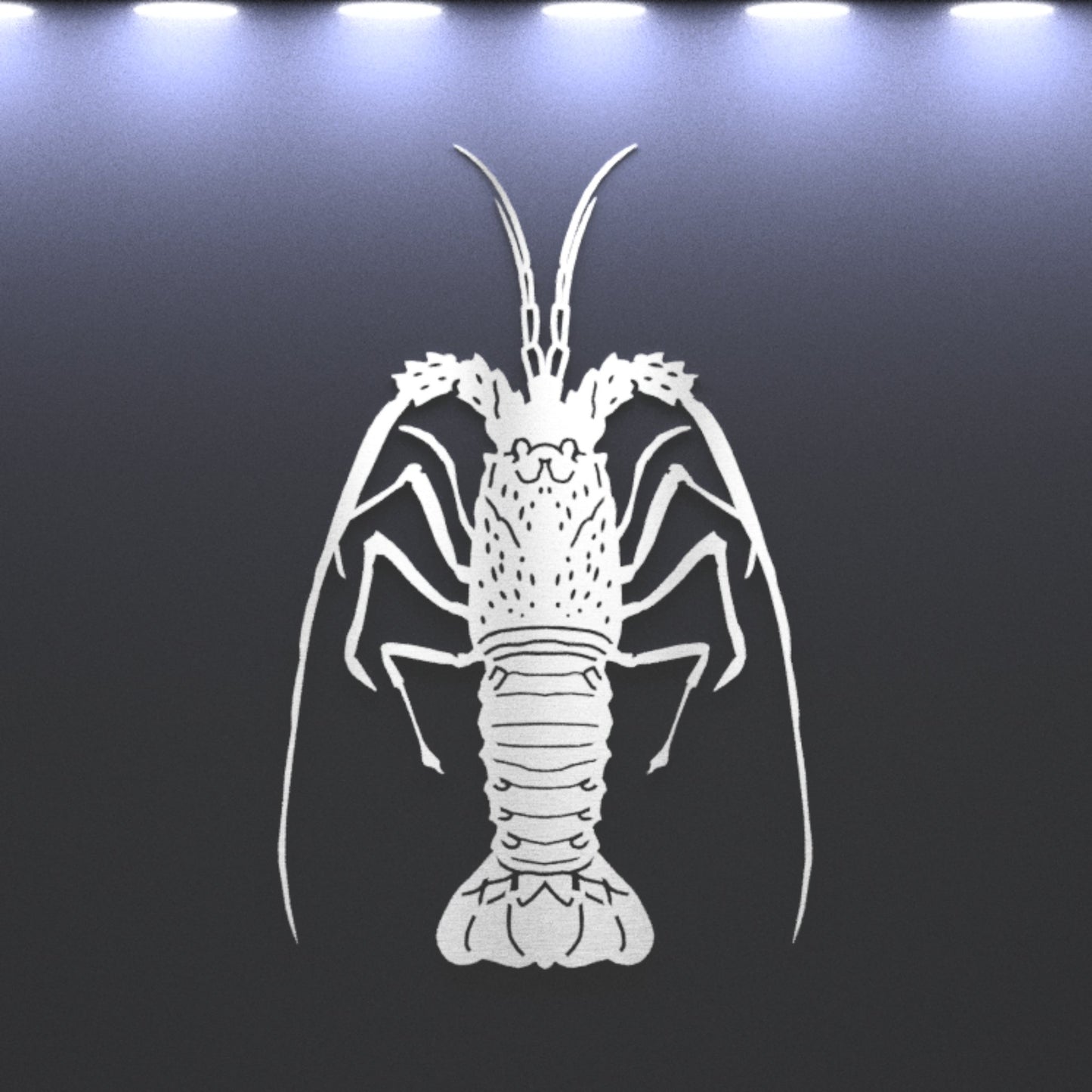 Metal Rock Lobster - cabin sign - fish - Northern Forge, LLC