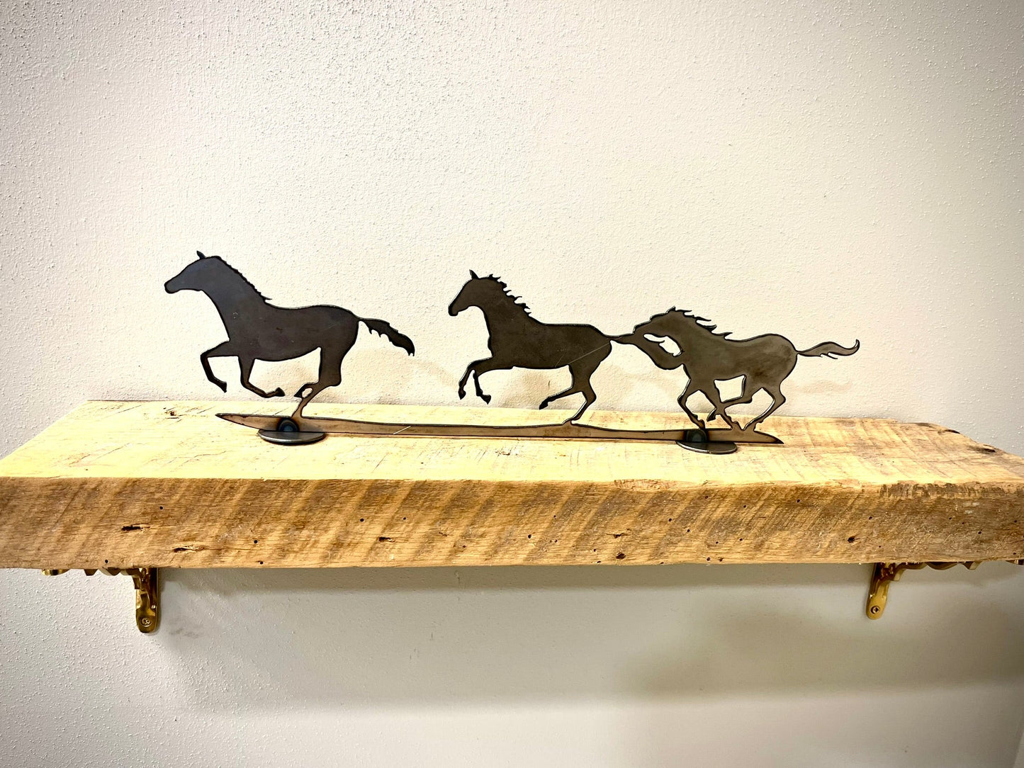 Metal Running Horses - Mantel - cabin decor - equestrian decor - Northern Forge, LLC