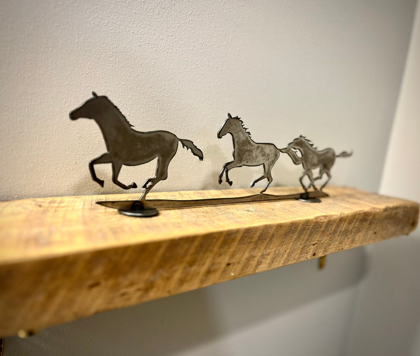 Metal Running Horses - Mantel - cabin decor - equestrian decor - Northern Forge, LLC