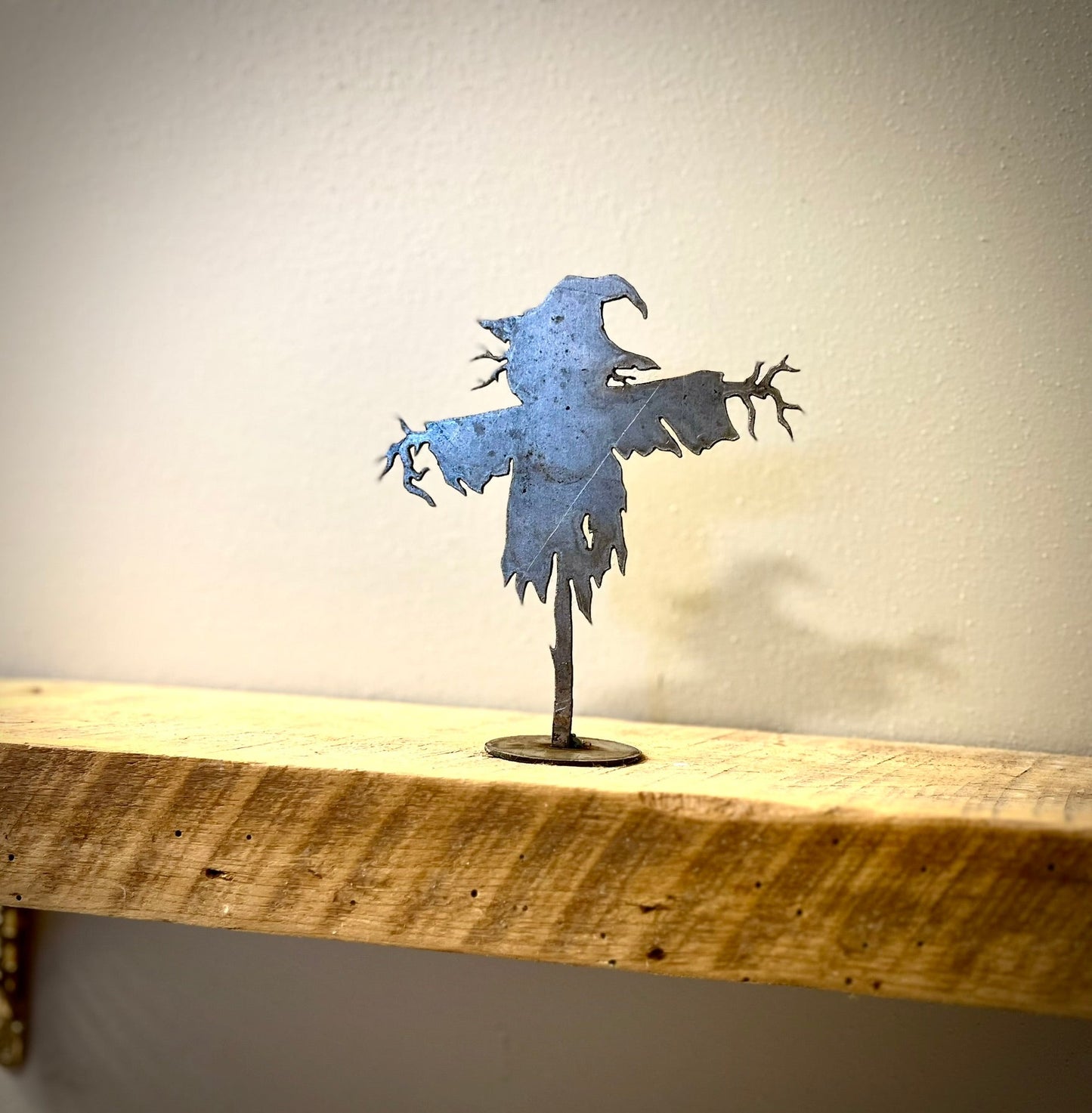 Metal Scarecrow - Mantel - bird art - bird for mantel - Northern Forge, LLC