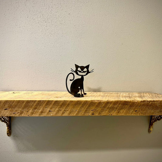 Metal Spooky Cat - Mantel - bird art - bird for mantel - Northern Forge, LLC