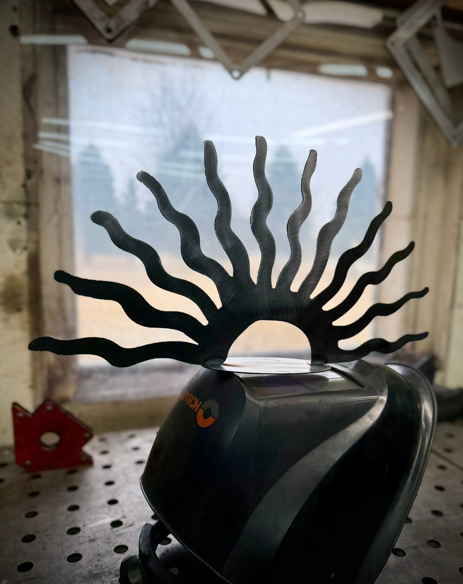 Metal Whacky Sun - Mantel - beach decor - beach metal art - Northern Forge, LLC
