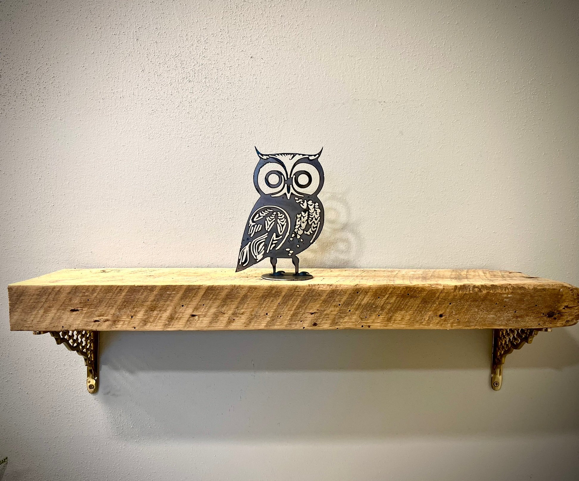 Metal Whimsical Owl - Mantel - bird art - bird for mantel - Northern Forge, LLC