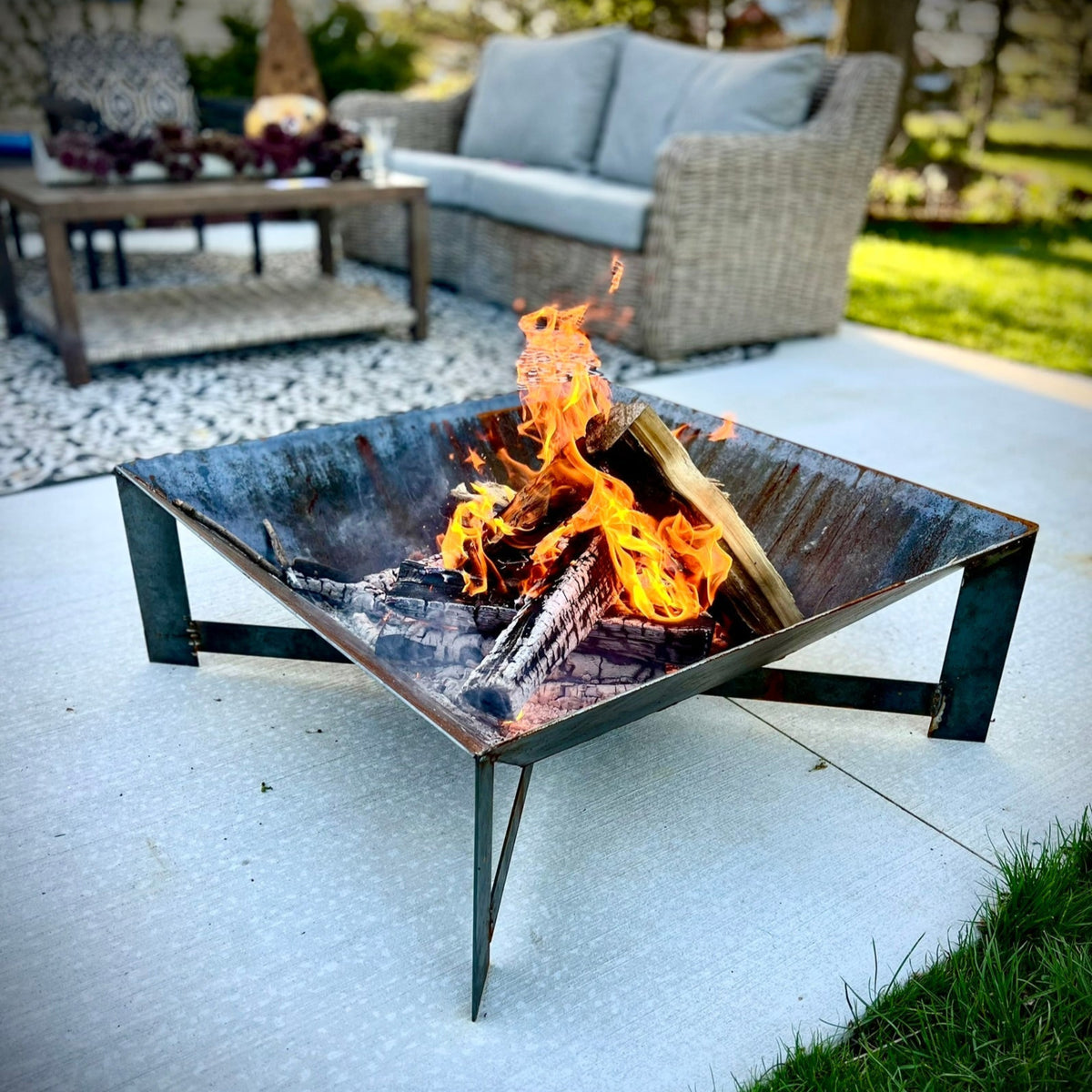 Steel Fire Design Heavy Gauge Steel Fire Pit Simond Store Square Fire Pit Ring/Insert