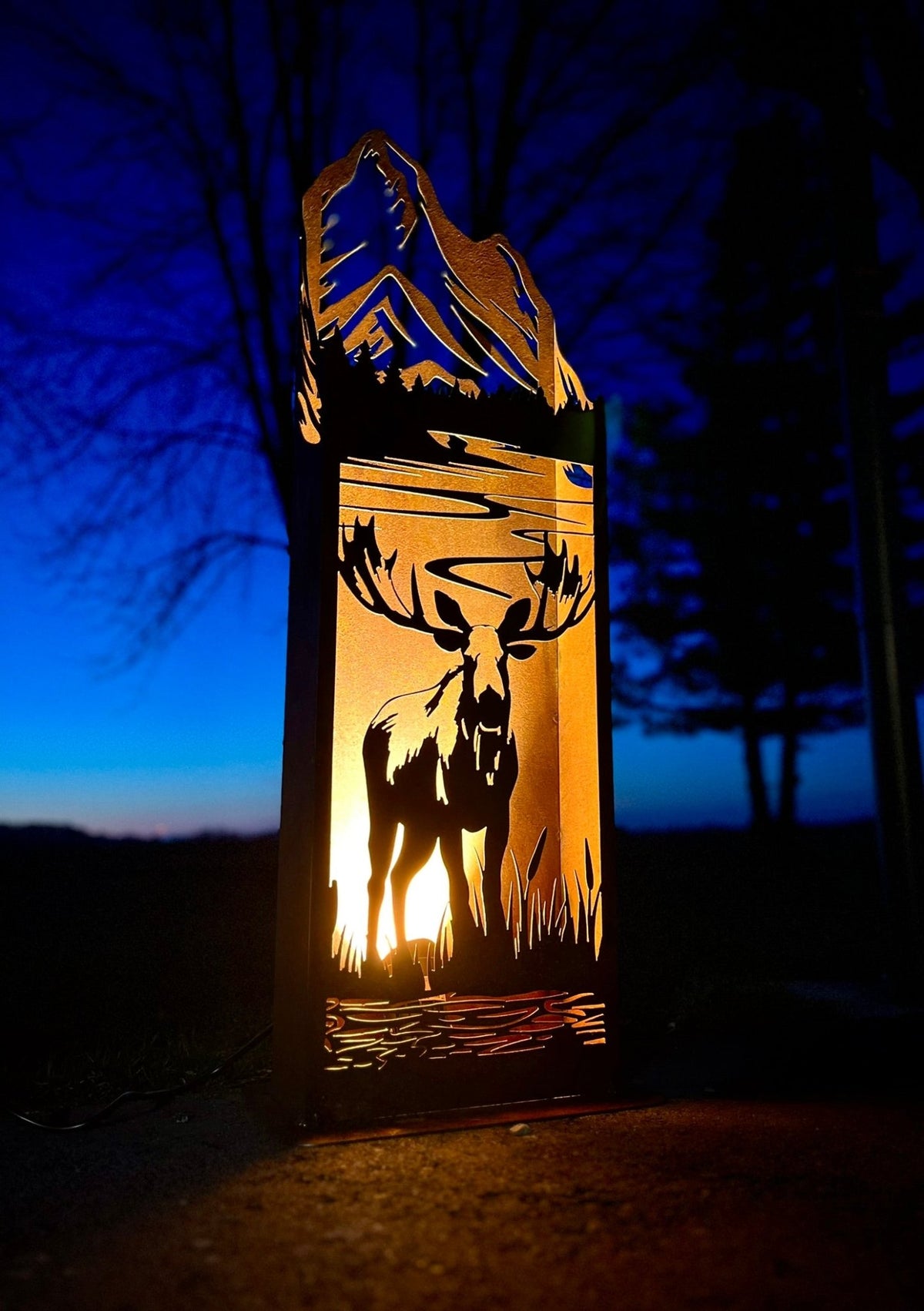 Prairie Reeds Light Box Moose Mountains Steel Luminary Box | 36 in. – Northern Forge, LLC