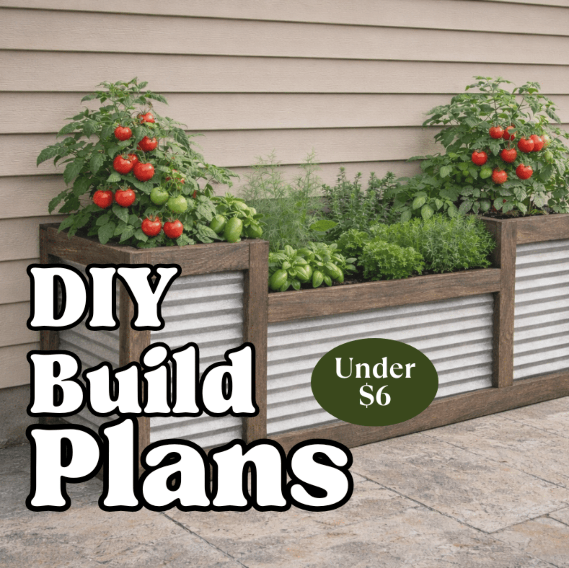 Multi - Level Corrugated Raised Planter Box DIY Build Plans - PDF Instructions - Build Plans - corner garden bed - Northern Forge, LLC