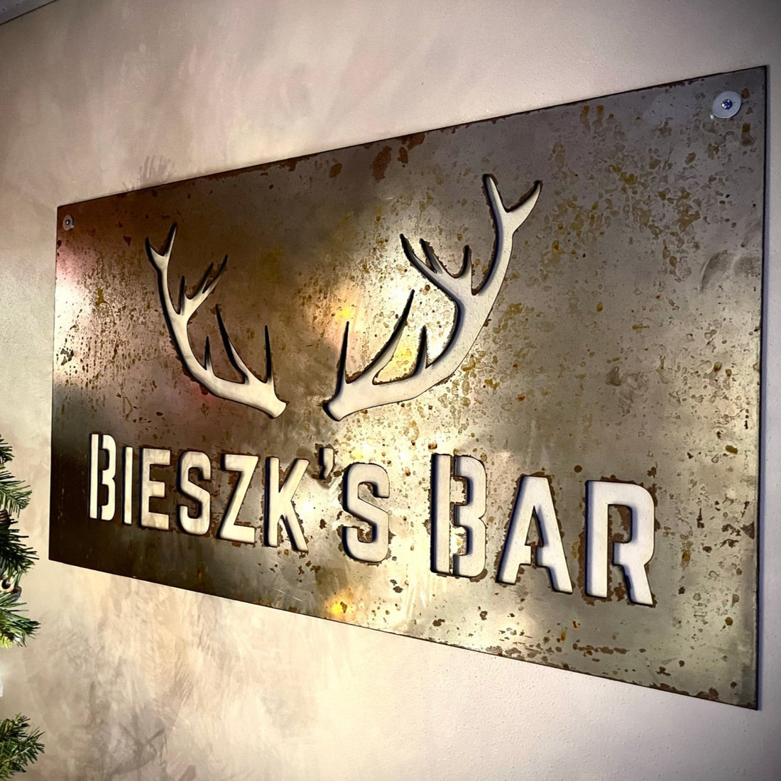Personalized Buck Antler Bar Sign - Steel – Northern Forge, LLC