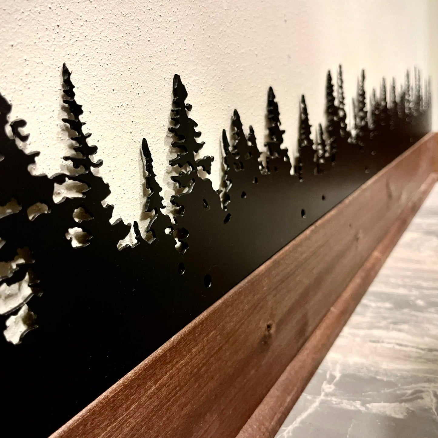 Pine Tree Forest Baseboard Mount - Custom Lengths - baseboard ideas - home - Northern Forge, LLC