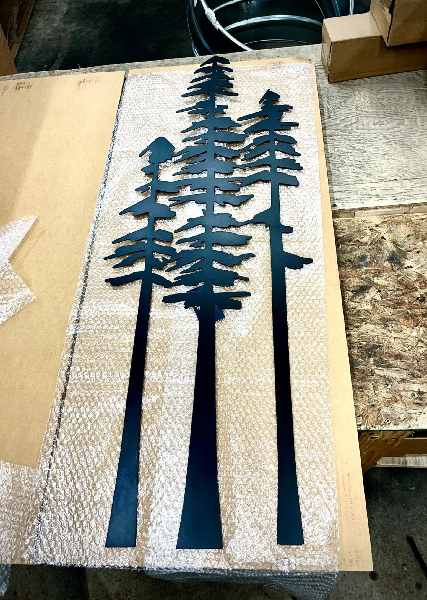 Pine Tree Trio Metal Wall Art - cabin decor - home - Northern Forge, LLC