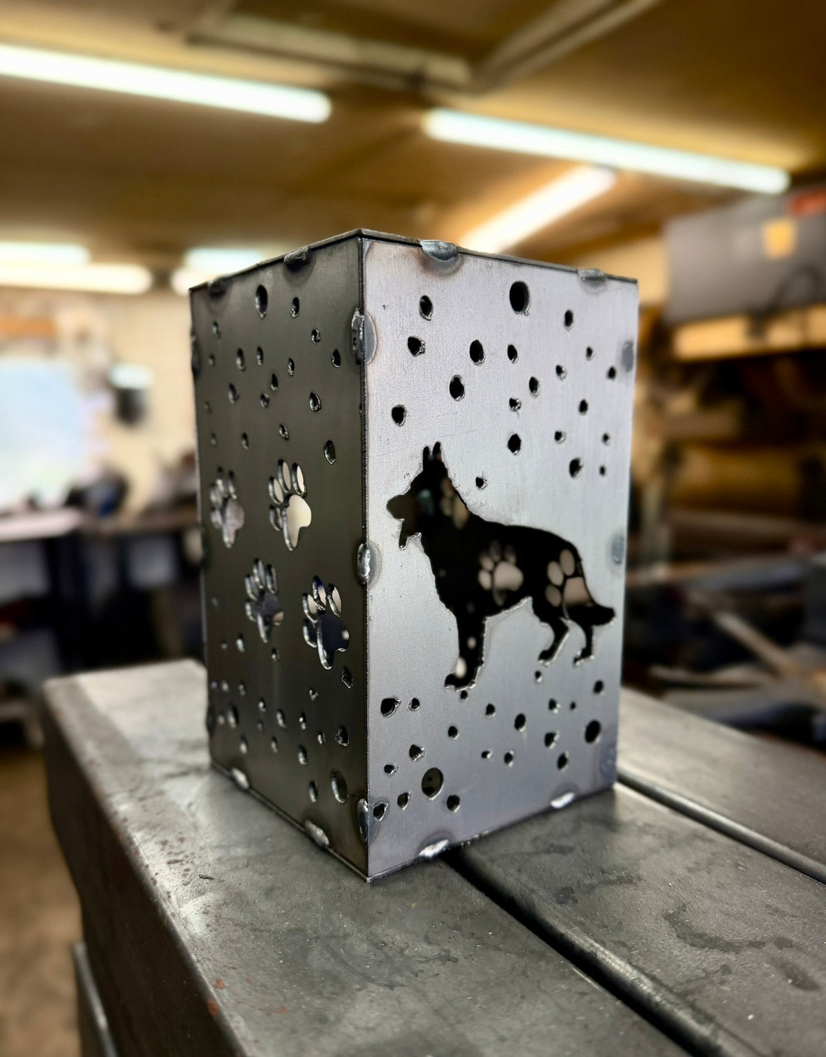 Puppy Cube Steel Hanging Solar Light | 6.5 in. | Pick a Breed - accent lights - beagle memorial - Northern Forge, LLC