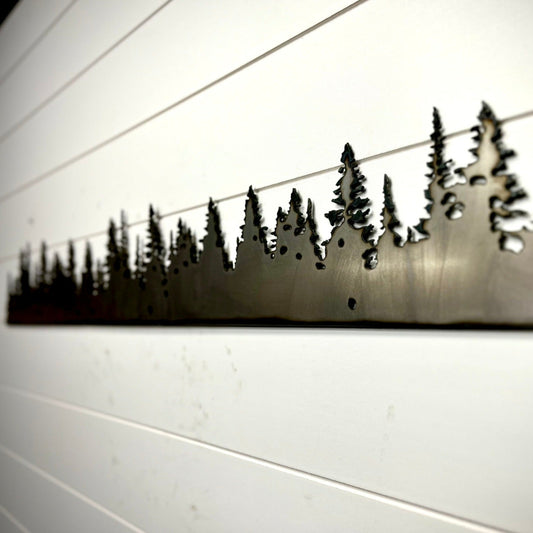 Raw Steel Pine Forest - Wall Art - home - home decor - Northern Forge, LLC