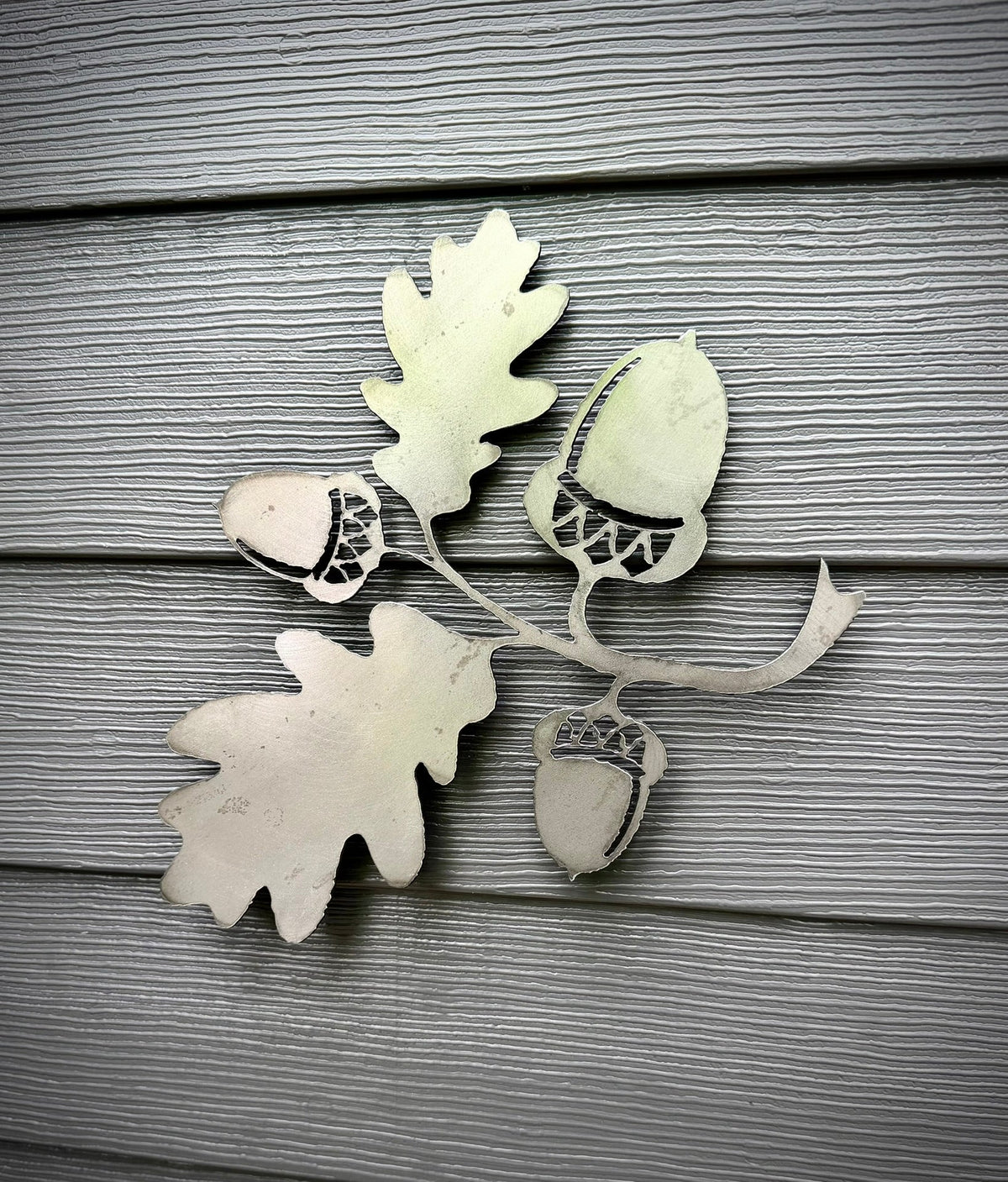 Rustic Metal Oak Leaves and Acorns - acorn leaves decor - fall - Northern Forge, LLC