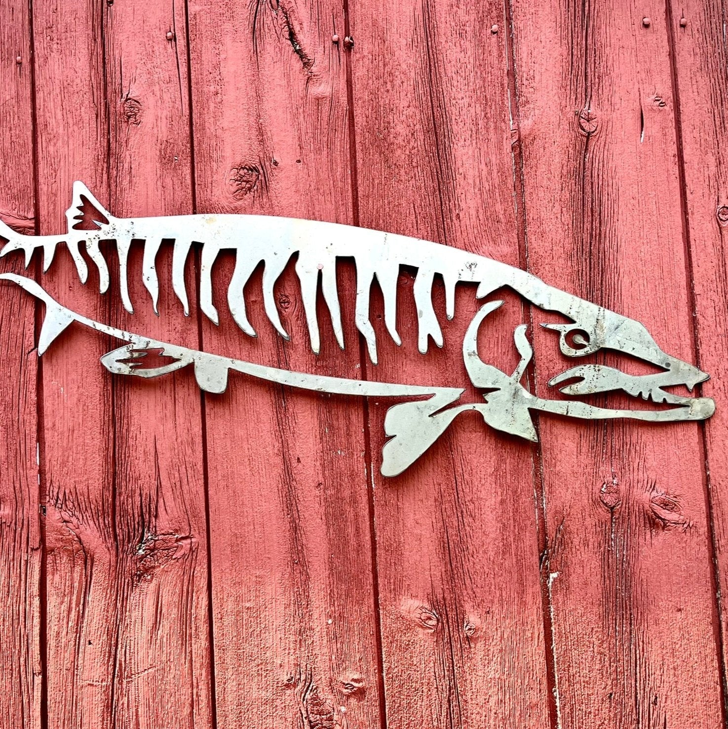 Rustic Steel Musky - cabin sign - fish - Northern Forge, LLC