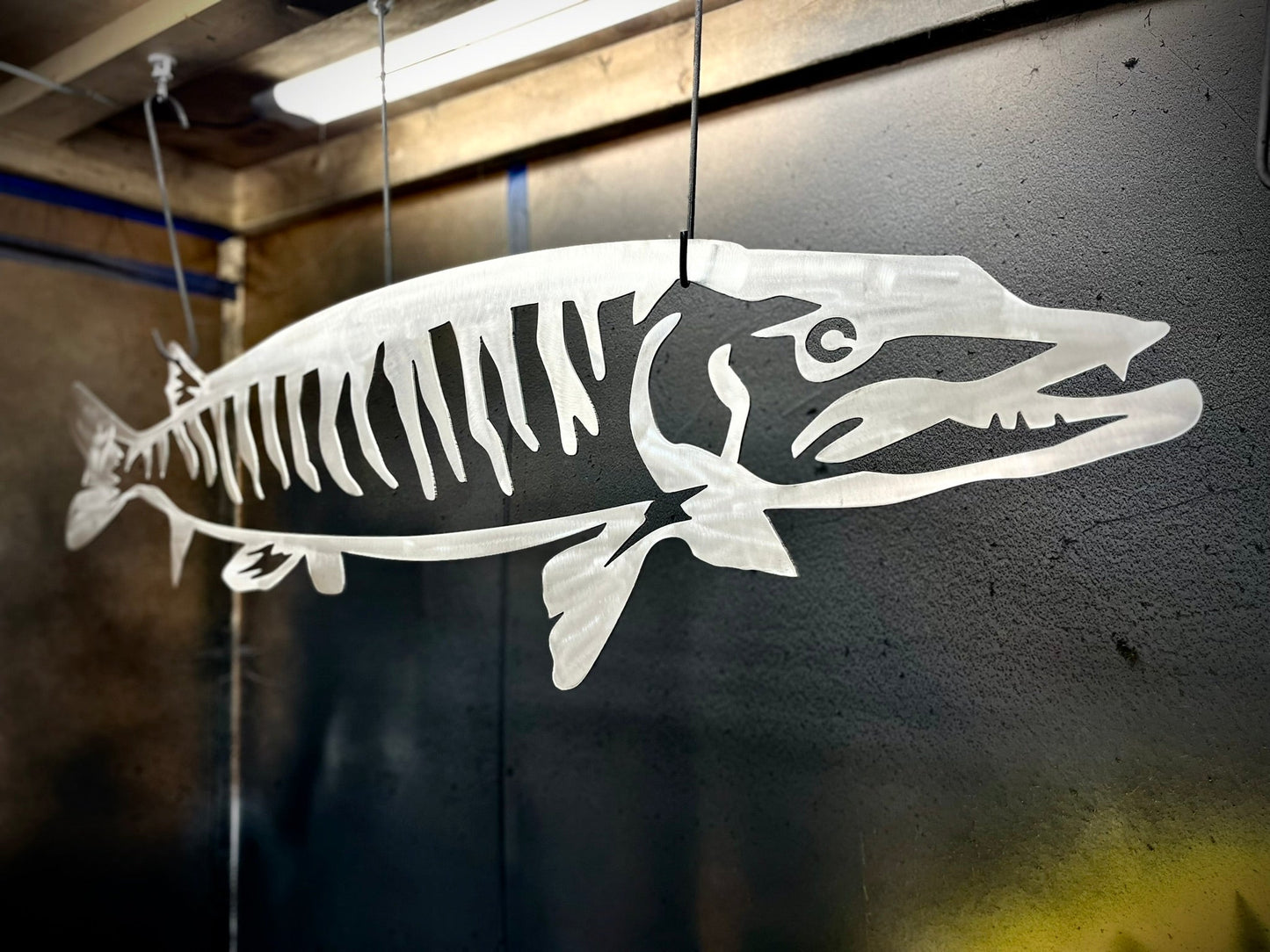 Rustic Steel Musky - cabin sign - fish - Northern Forge, LLC