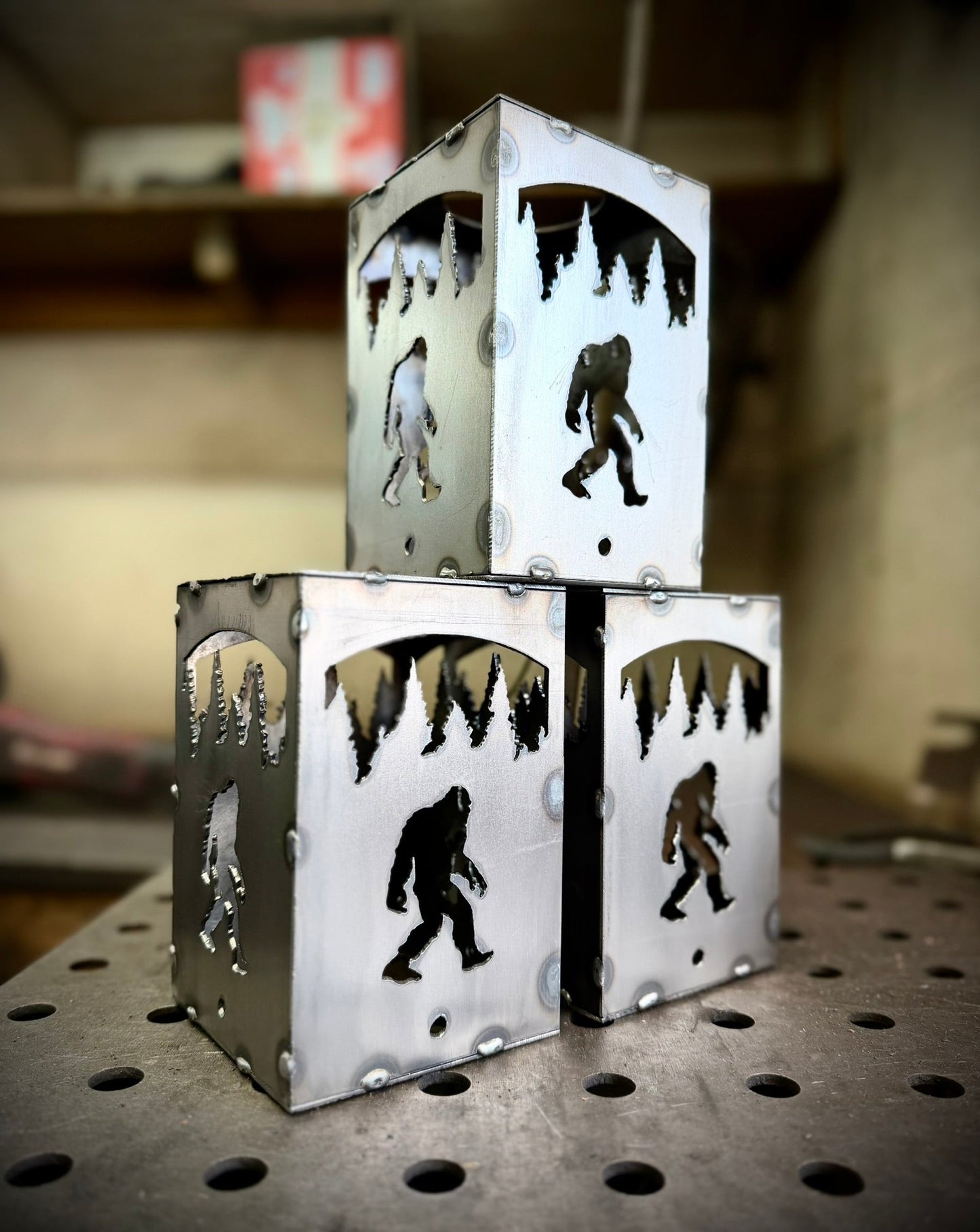 Sasquatch Steel Solar Post Cap | 4x4 Posts - accent lights - bigfoot deck post light - Northern Forge, LLC