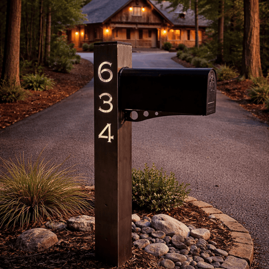 Sentinel Solar Mailbox Post Sleeve - Steel - 48 - inch - 48 - inch address pillar - address - Northern Forge, LLC