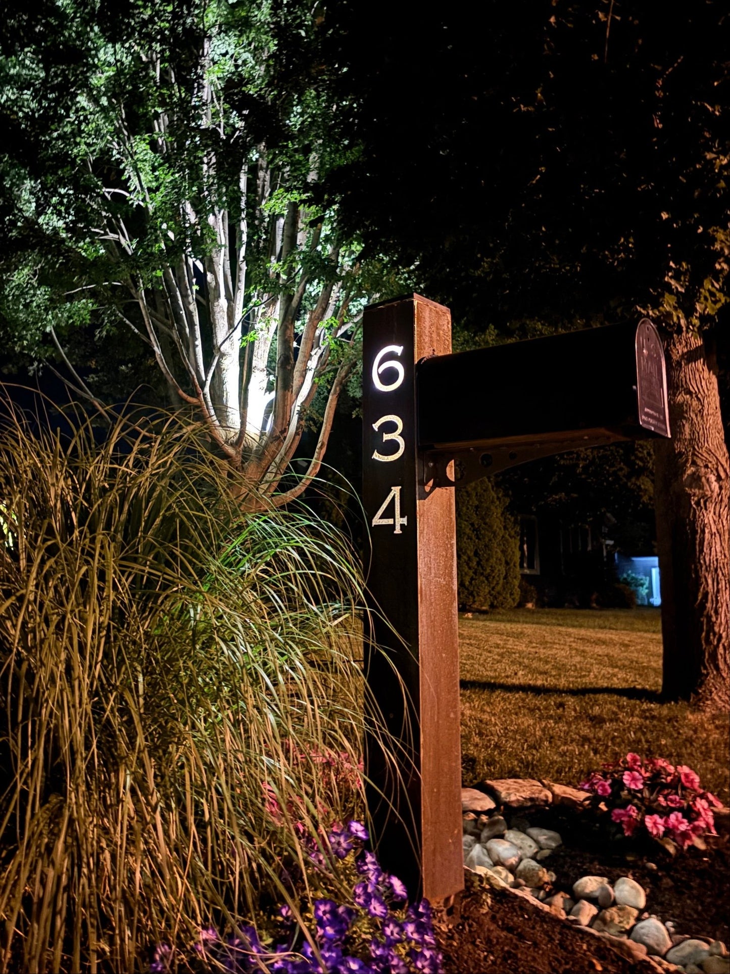 Sentinel Solar Mailbox Post Sleeve - Steel - 48-inch - 48-inch address pillar - address - Northern Forge, LLC