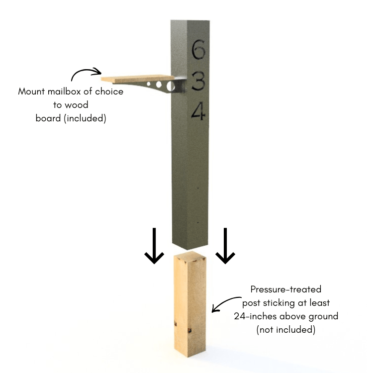 Sentinel Solar Mailbox Post Sleeve - Steel - 48 - inch - 48 - inch address pillar - address - Northern Forge, LLC