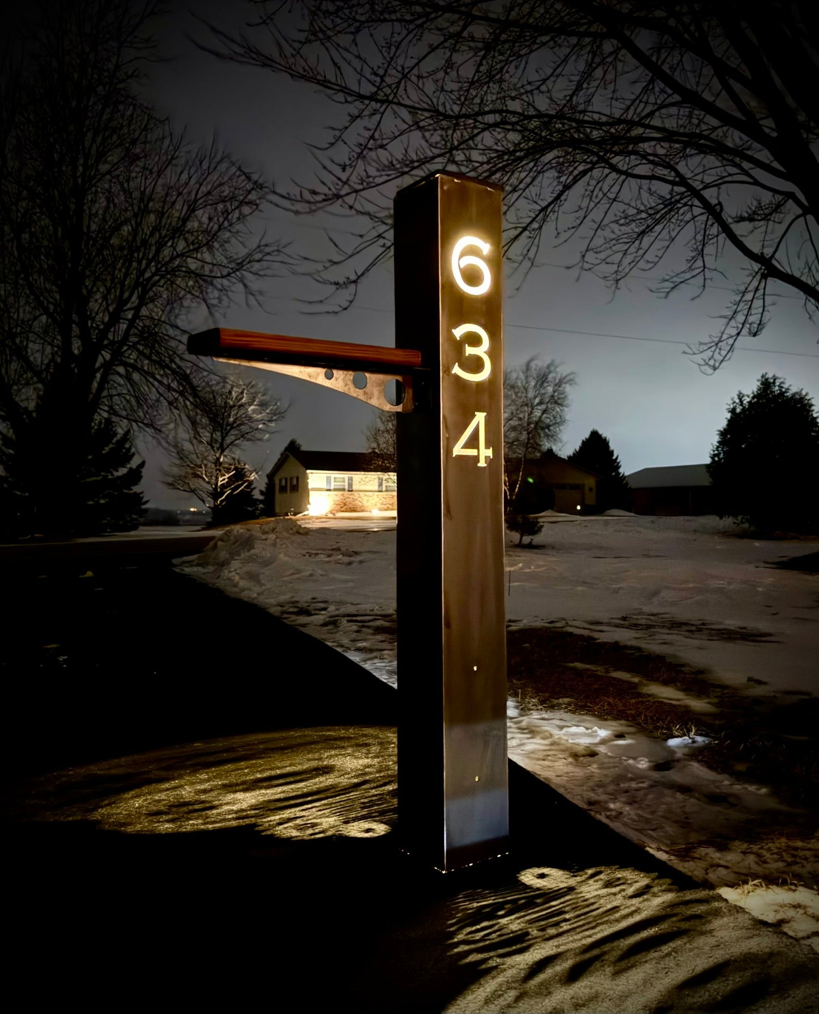 Sentinel Solar Mailbox Post Sleeve - Steel - 48 - inch - 48 - inch address pillar - address - Northern Forge, LLC