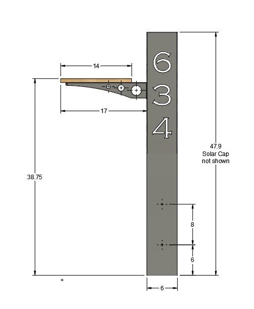 Sentinel Solar Mailbox Post Sleeve - Steel - 48 - inch - 48 - inch address pillar - address - Northern Forge, LLC