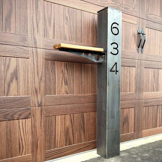 Sentinel Solar Mailbox Post Sleeve - Steel - 48 - inch - 48 - inch address pillar - address - Northern Forge, LLC