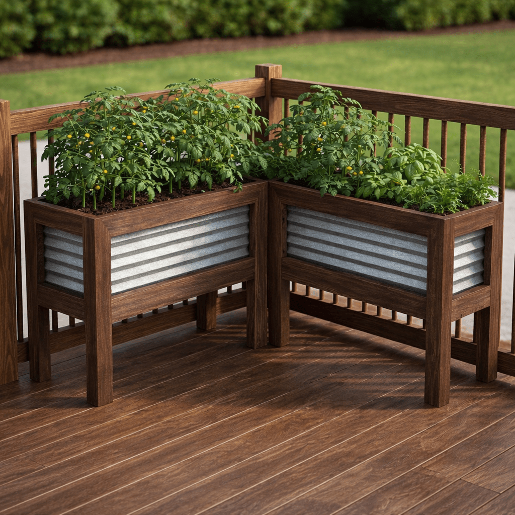 Simple Corner Corrugated Raised Planter Box DIY Build Plans