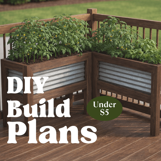 Simple Corner Corrugated Raised Planter Box DIY Build Plans - Raised Garden Bed - Build Plans - corner garden bed - Northern Forge, LLC