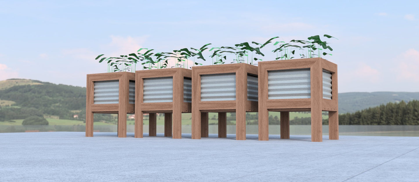Simple Corrugated Raised Planter Box DIY Build Plans, Raised Garden Bed, 2ft x 2ft - Build Plans - corner garden bed - Northern Forge, LLC