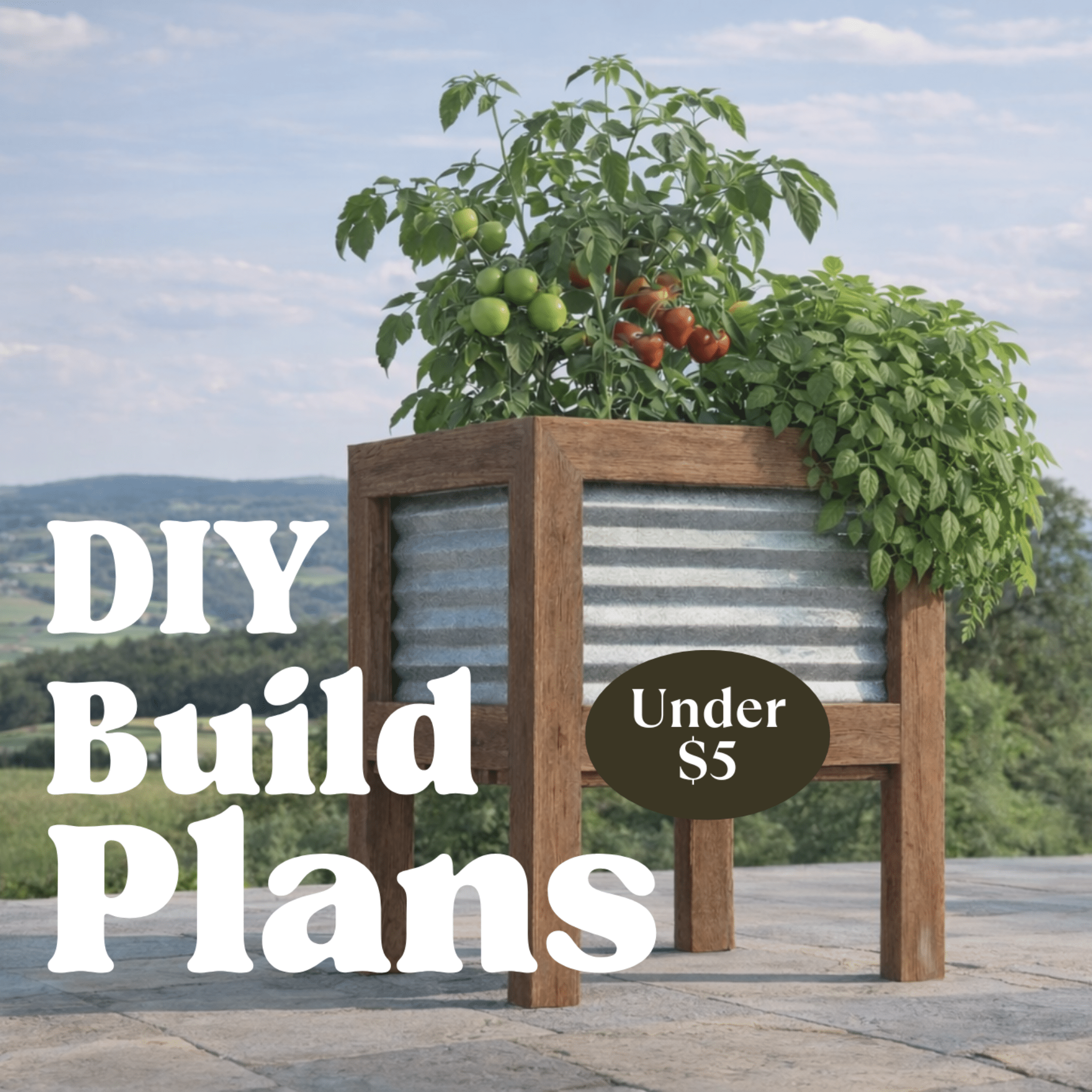 Simple Corrugated Raised Planter Box DIY Build Plans, Raised Garden Be ...