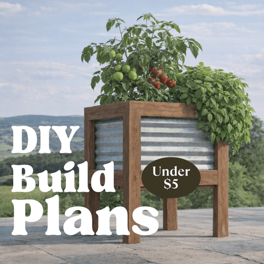 Simple Corrugated Raised Planter Box DIY Build Plans, Raised Garden Bed, 2ft x 2ft - Build Plans - corner garden bed - Northern Forge, LLC