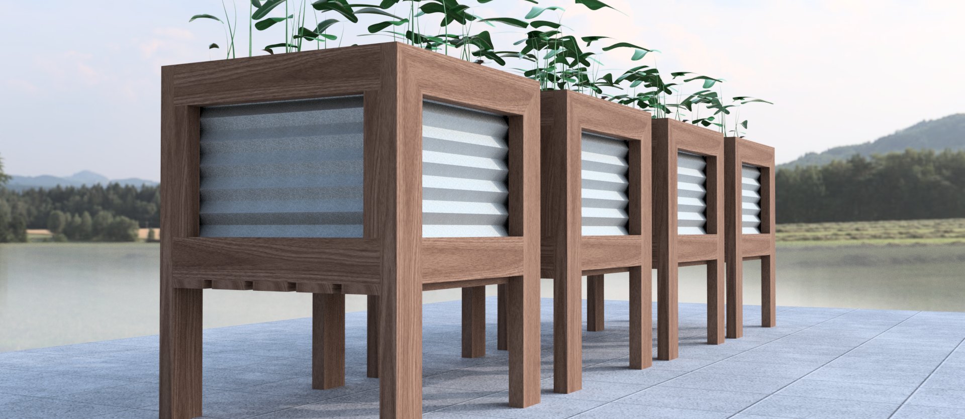 Simple Corrugated Raised Planter Box DIY Build Plans, Raised Garden Bed, 2ft x 2ft - Build Plans - corner garden bed - Northern Forge, LLC