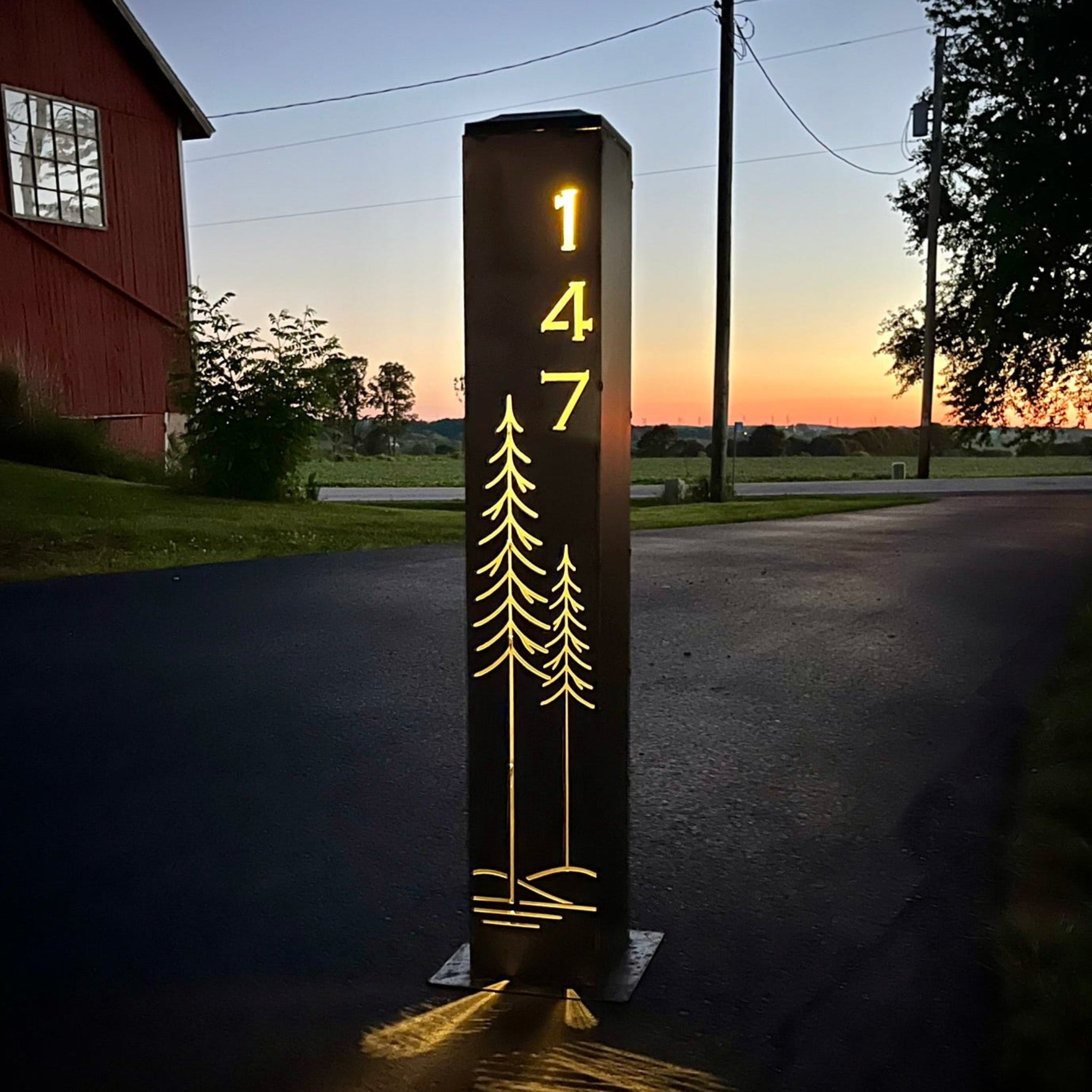Brick Solar Address Simple Pine Address Solar Pillar - Steel – Northern Forge, LLC