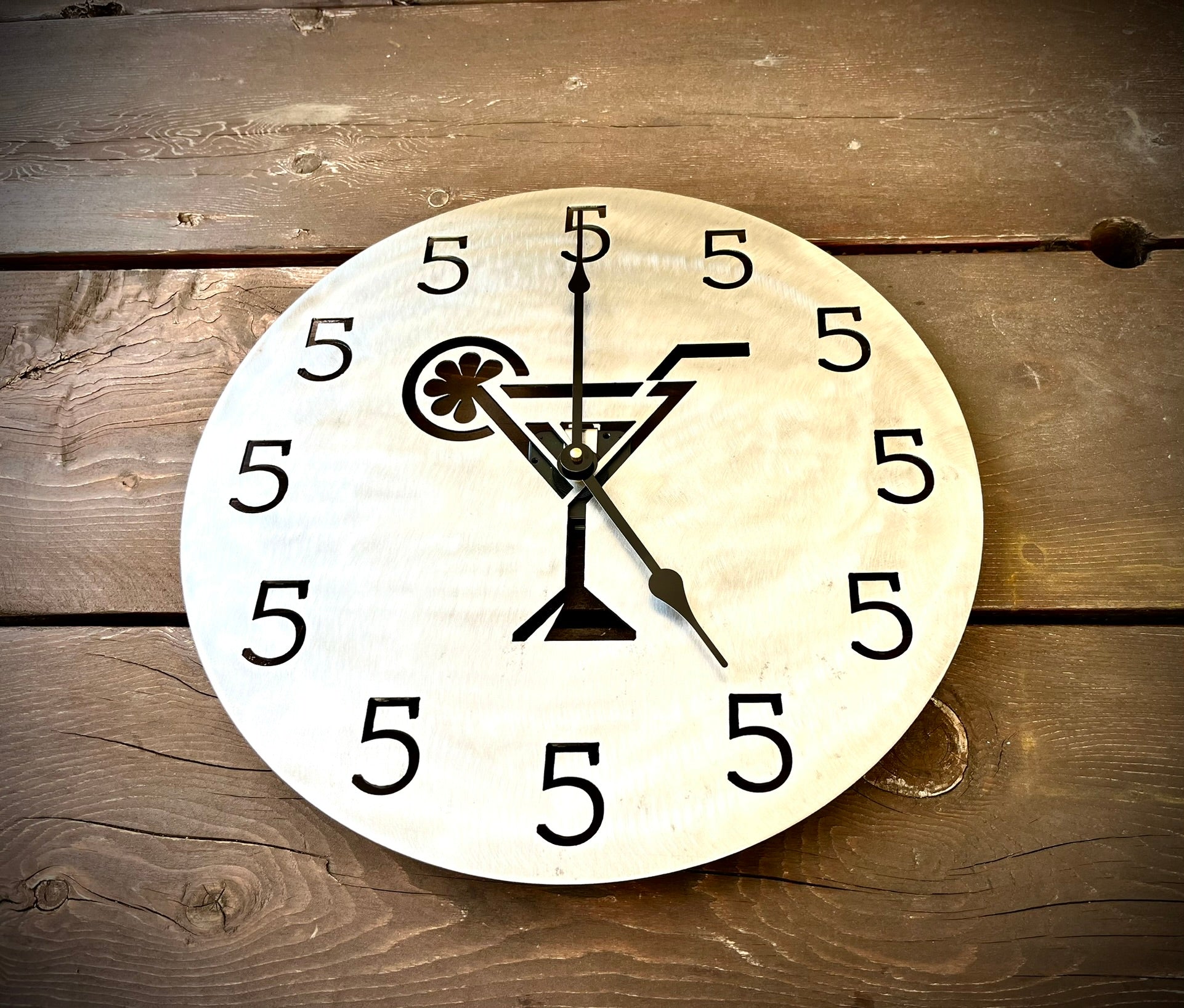 Steel 5 O'Clock Clock - 16 - inches - 5 oclock clock - 5 oclock somewhere - Northern Forge, LLC