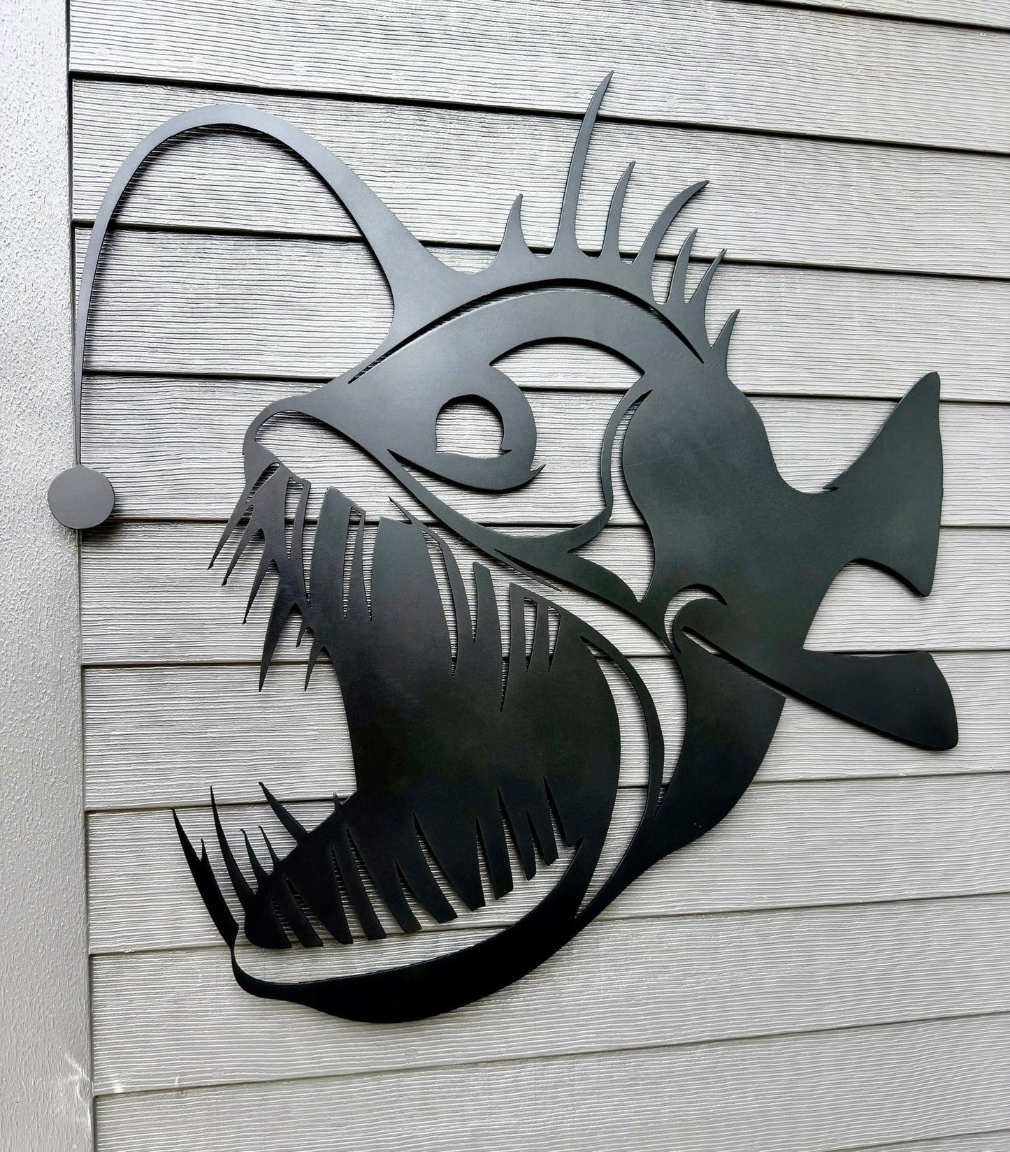 Steel Anglerfish - cabin sign - fish - Northern Forge, LLC